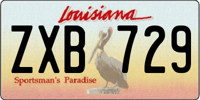 LA license plate ZXB729