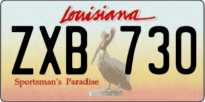 LA license plate ZXB730