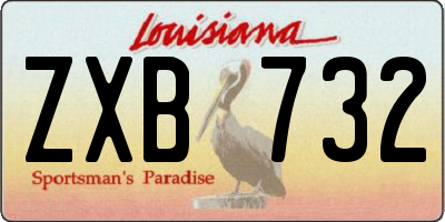 LA license plate ZXB732