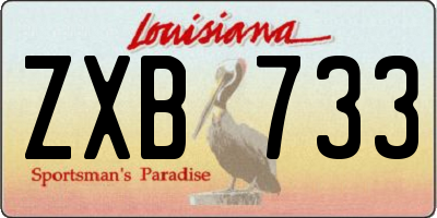 LA license plate ZXB733