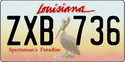 LA license plate ZXB736
