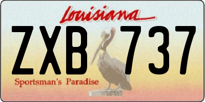 LA license plate ZXB737
