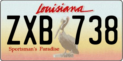 LA license plate ZXB738