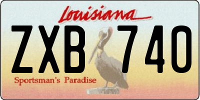 LA license plate ZXB740