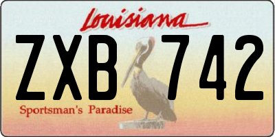 LA license plate ZXB742