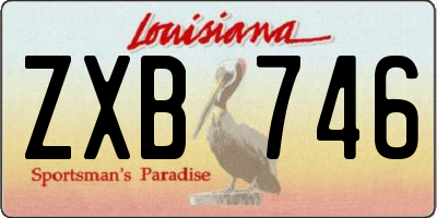 LA license plate ZXB746