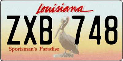 LA license plate ZXB748