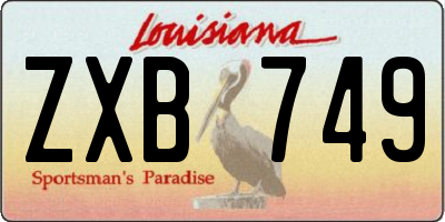 LA license plate ZXB749