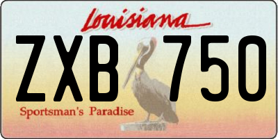 LA license plate ZXB750