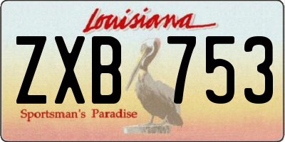 LA license plate ZXB753