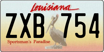 LA license plate ZXB754