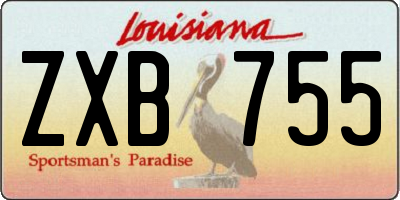 LA license plate ZXB755