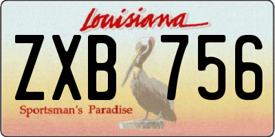 LA license plate ZXB756