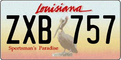 LA license plate ZXB757