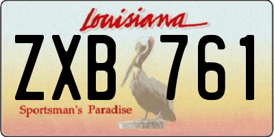 LA license plate ZXB761