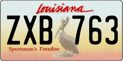 LA license plate ZXB763