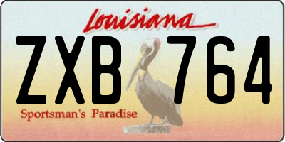 LA license plate ZXB764