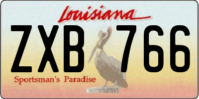 LA license plate ZXB766