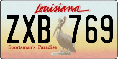 LA license plate ZXB769