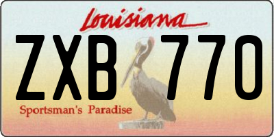 LA license plate ZXB770