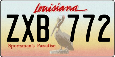 LA license plate ZXB772
