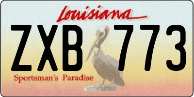 LA license plate ZXB773