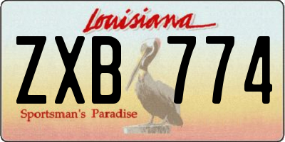 LA license plate ZXB774