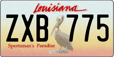 LA license plate ZXB775