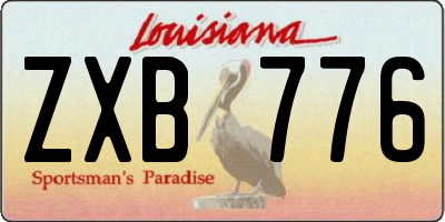 LA license plate ZXB776