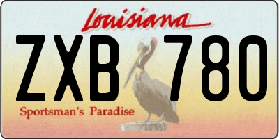 LA license plate ZXB780
