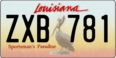 LA license plate ZXB781