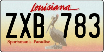LA license plate ZXB783