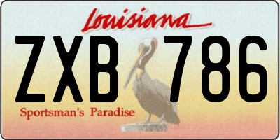 LA license plate ZXB786