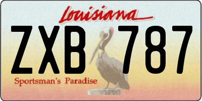 LA license plate ZXB787