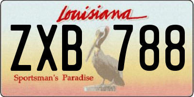 LA license plate ZXB788