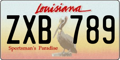 LA license plate ZXB789