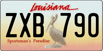 LA license plate ZXB790