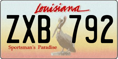 LA license plate ZXB792