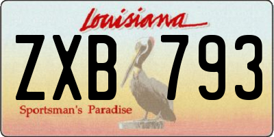 LA license plate ZXB793