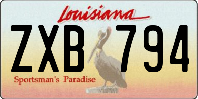 LA license plate ZXB794