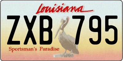 LA license plate ZXB795