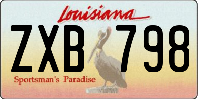 LA license plate ZXB798