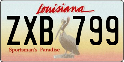 LA license plate ZXB799