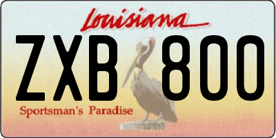 LA license plate ZXB800