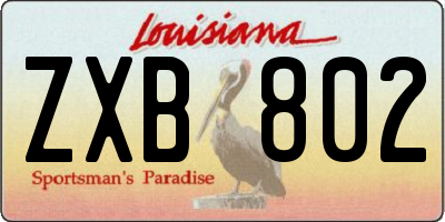 LA license plate ZXB802