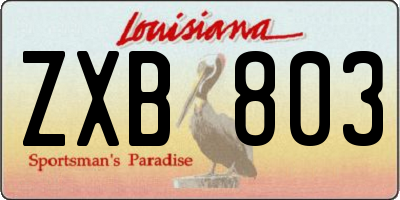 LA license plate ZXB803