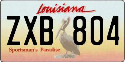 LA license plate ZXB804