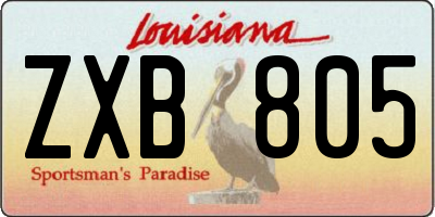 LA license plate ZXB805