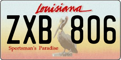 LA license plate ZXB806