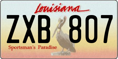 LA license plate ZXB807